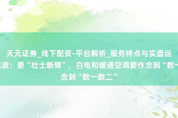 天元证券_线下配资-平台解析_服务特点与实盘运作 方洪波：要“壮士断臂”，白电和暖通空调要作念到“数一数二”