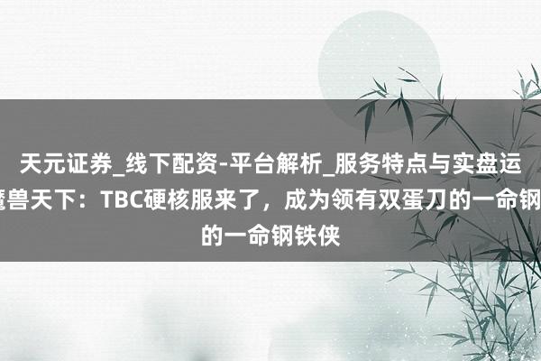 天元证券_线下配资-平台解析_服务特点与实盘运作 魔兽天下：TBC硬核服来了，成为领有双蛋刀的一命钢铁侠