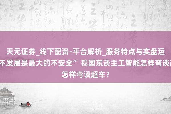 天元证券_线下配资-平台解析_服务特点与实盘运作 “不发展是最大的不安全” 我国东谈主工智能怎样弯谈超车？