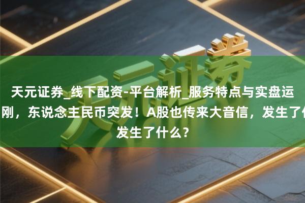 天元证券_线下配资-平台解析_服务特点与实盘运作 刚刚，东说念主民币突发！A股也传来大音信，发生了什么？
